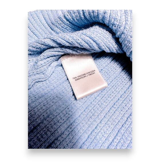 Ann Taylor Pastel Blue Fitted Ribbed Button Front Cardigan Top Size XS - Picture 6 of 9